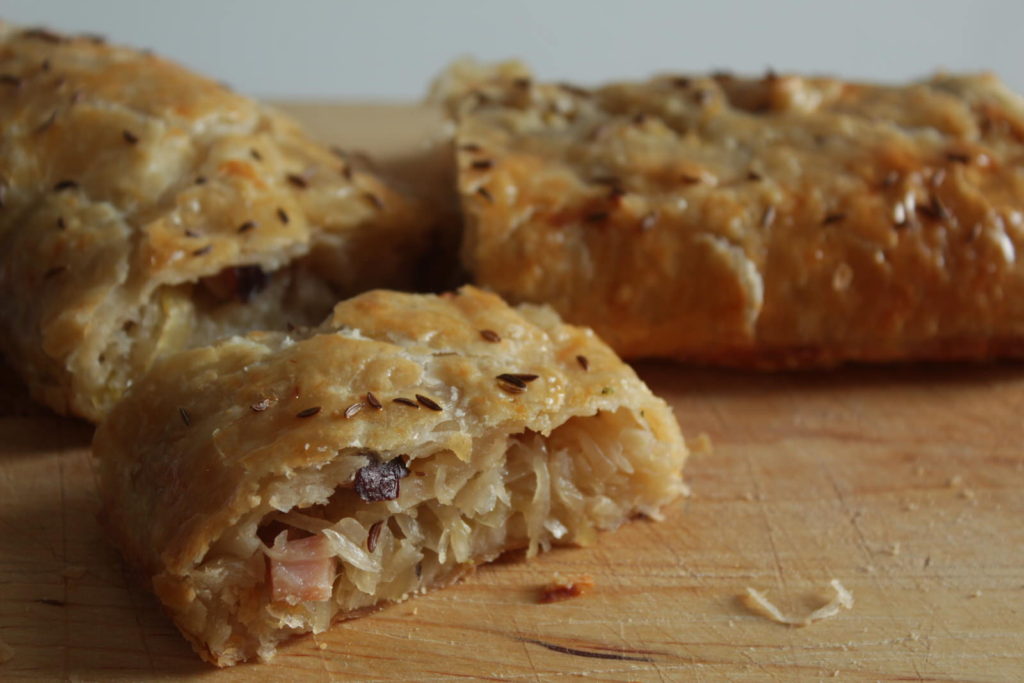 Sauerkraut Strudel with Smoked Meat - Radka Horaczech